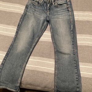Silver Crop denim jeans